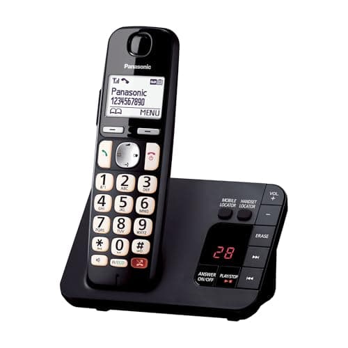 Image of Panasonic KX - TGE820EB Digital Cordless Phone About 40 minutes Answering Machine with Nuisance Call Block and Dedicated Key, Amplified Sound Single