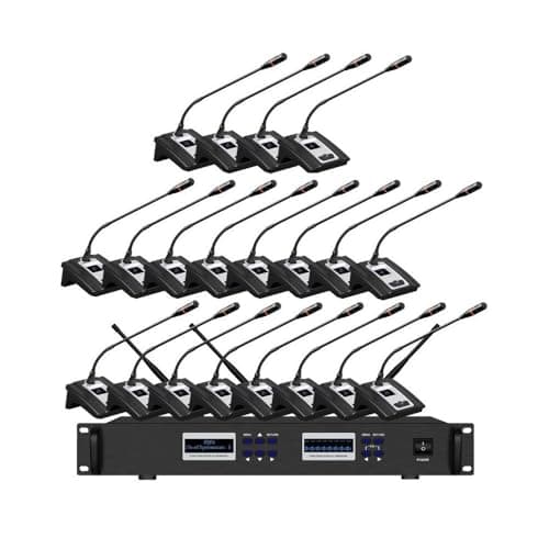 Image of Wireless Conference Microphone DDS6800 20 Digital Discussion Kit with 20 Microphones Conference Room Mic with 1 Chairman Mic 19 Delegate Mics, Discussion units for up to 250 participants