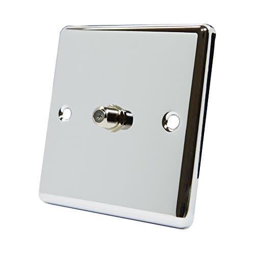 Image of AET CPC1GSKY 1 Gang Classical Chrome Polished F Type Sky Socket for Satellite Outlets