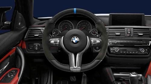 Image of BMW Genuine M Performance Steering Wheel Cover Leather Carbon 32302459671