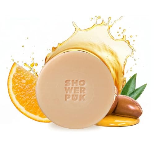 Image of Shower PUK All-in-One Bar: Natural Shampoo, Body Wash & Face Soap with Shea Butter, Argan Oil & Long-Lasting Citrus Scent - Eco-Friendly, Plastic-Free, Vegan - Refill