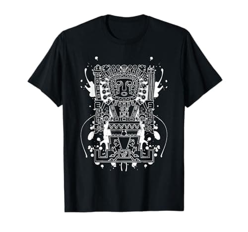 Image of Viracocha Persus Writes Antique Symbols Inca Peru Chicano T-Shirt