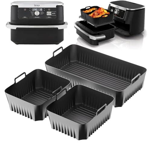 Image of Silicone Liners for Ninja AF500UK, Large Silicone Air Fryer Liners for Ninja Foodi Flex Drawer Air Fryer AF500UK 10.4L, Ninja Af500uk Accessories, Air Fryer Accessories