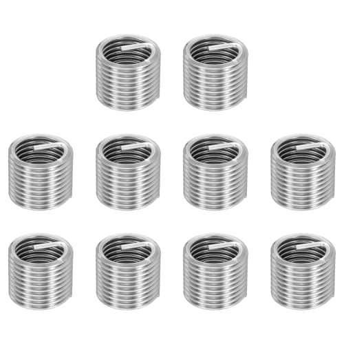 Image of sourcing map 10pcs Wire Thread Repair Inserts M20 x 2.5 x 1.5D (30mm) Metric 304H Stainless Steel Helical Coiled Wire Screw Threaded Sleeve Sheath for Automotive Repairs