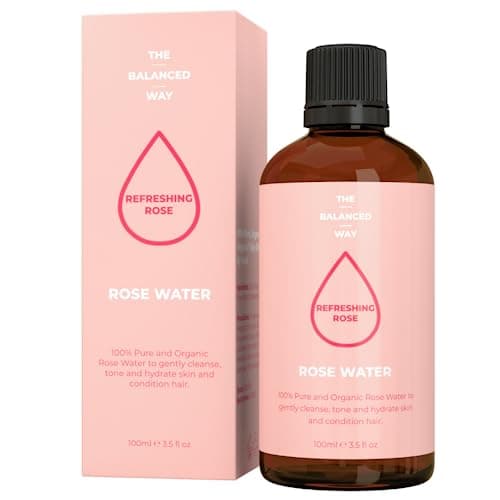 Image of 100% Pure Organic Rose Water for Face & Hair (100ml) | Pure Rose Water Calms & Soothes Irritated/Red Skin | Heals Blemishes | Rose Water for Hair Reduces Frizz | Incredibly Gentle/Triple Distilled