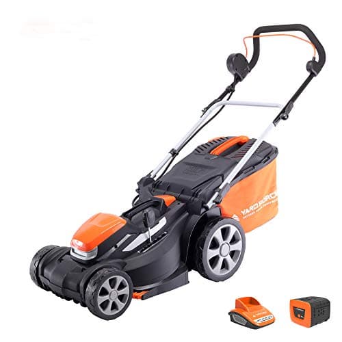 Image of Yard Force 40V 34cm Cordless Lawnmower with lithium ion battery & quick charger LM G34A - GR 40 range, orange