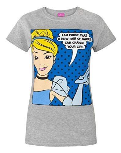 Image of Disney Princess Cinderella New Shoes Women's T-Shirt Grey