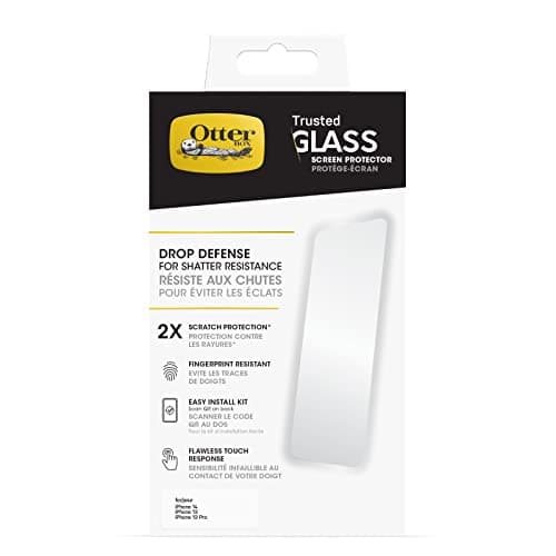 Image of OtterBox Trusted Glass Screen Protector for iPhone 16e, 14, 13, 13 Pro, Tempered Glass, x2 Protection from Breaks, Scratches and Drops