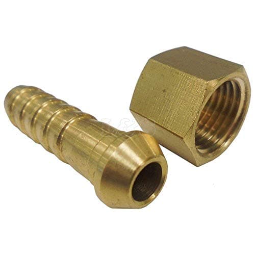 Image of Brass Hexagon 1/4" BSP Female Nut and 5/16" Hose Tail Fitting