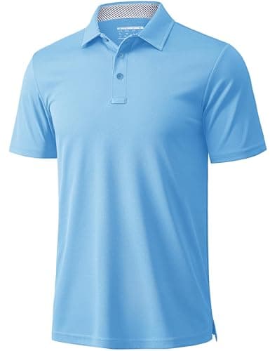 Image of MAGCOMSEN Men's Golf Polo Summer Breathable Sport T-Shirt Polyester Lightweight Short Sleeve Polo Shirts Blue,3XL