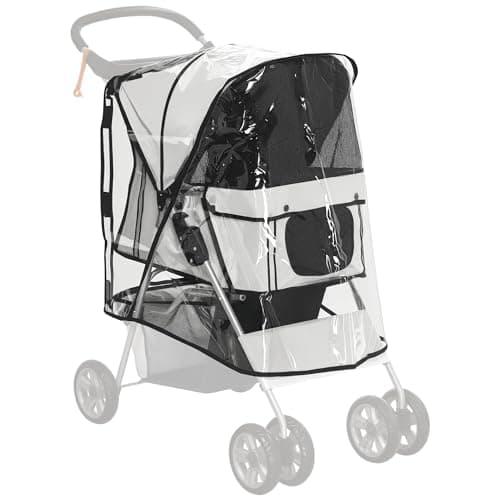 Image of PawHut Dog Stroller Rain Cover w/Rear Entry, Cover, for Dog Pram