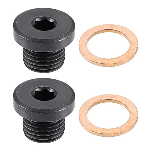 Image of X AUTOHAUX 2 Pcs M14x1.5 Steel Engine Oil Drain Plug Screw for Audi A4 A6 S8 S6 S5 Q7 Q5 RS7 RS7 for Volkswagen Touareg Black