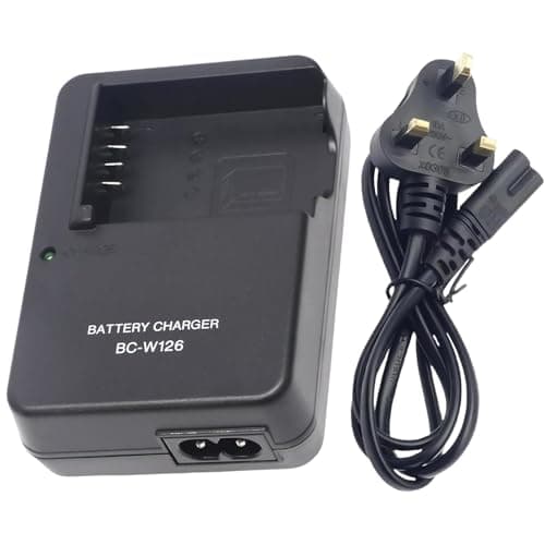 Image of BC-W126 NP-W126 NP-W126S Battery Charger for Fujifilm FinePix X100VI, X100V, X100F, X-A5, X-A10, X-E4, X-Pro2, X-Pro3, X-T1, X-T2, X-T3, X-T10, X-T20, X-T30, X-T30 II Camera & 120cm AC Power Cord