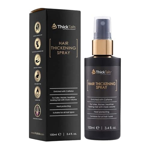 Image of ThickTails Hair Thickening Spray for Instant Volume & Fuller-Looking Hair – Lightweight Pre-Styling Mist with Caffeine, Peptides & Proteins for Fine or Thinning Hair, No Residue, 100ml
