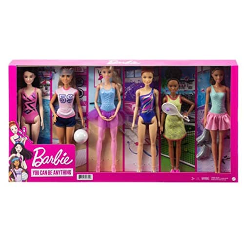 Image of Barbie You Can Be Anything 6 Doll Sports Career Collection with Accessories