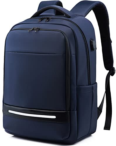 Image of Vodlbov Laptop Backpack, 17 Inch Waterproof Business Travel Work Computer Rucksack Bag with USB Charging Port,Anti-Theft College School Bag for Men Women,Blue