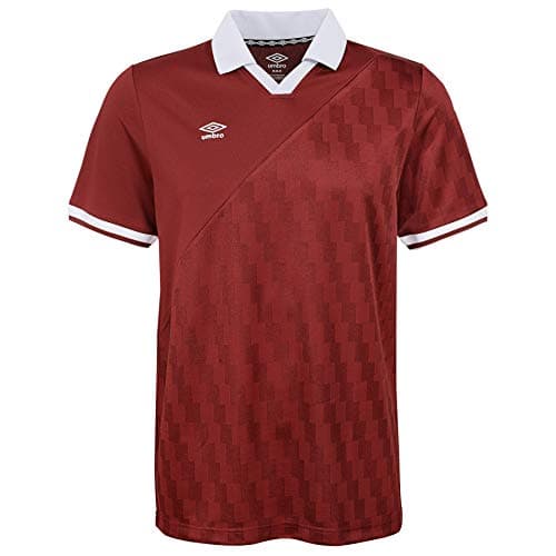 Image of Umbro Men's Split Stripe Jersey Short Sleeve, Merlot, XX-Large