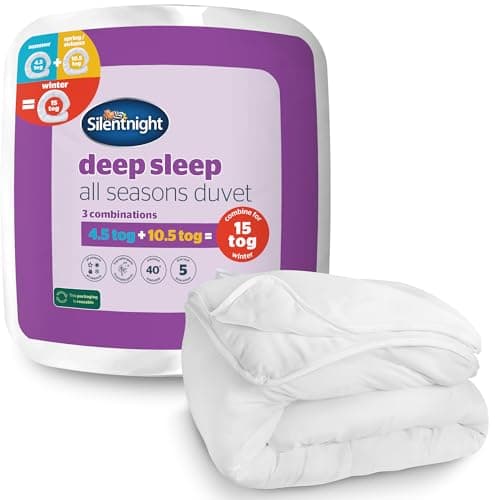 Image of Silentnight All Seasons 3 in 1 Duvet - 4.5 Tog & 10.5 Tog Quilts Which Combine to Create a 15 Tog Bed Duvet - Deep Sleep Soft Comfy Ideal for Autumn, Winter, Spring & Summer - Hypoallergenic, King