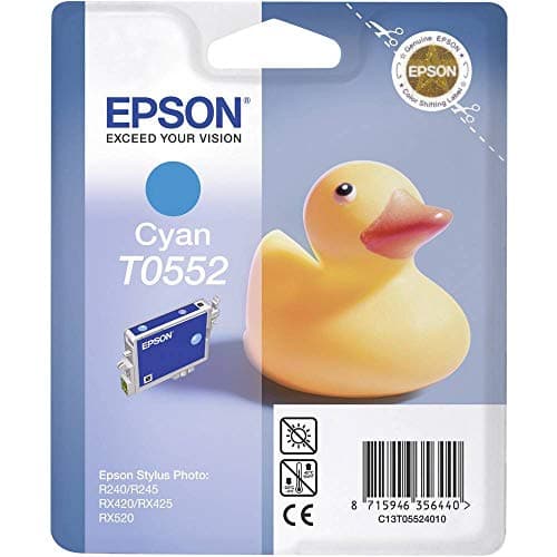 Image of Epson Original Ink Cartridge T0552 Cyan Blue