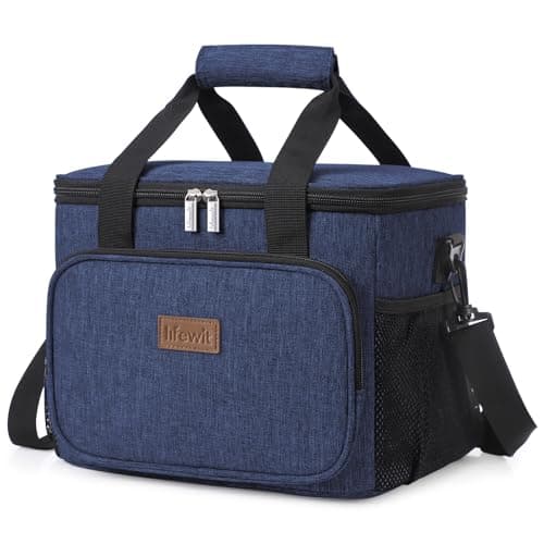 Image of Lifewit Lunch Bag 15L 24 Can Insulated Lunch Box Soft Cooler Cooling Tote for Adult Men Women, Dark Blue