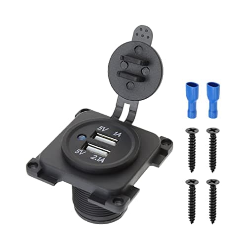 Image of Be In Your Mind Dual USB Charger Socket Dual-port Power Outlet 5V 1A/2.1A Fast Charging for Phone Tablet GPS 12V Vehicle Motorcycle RV Campervan Caravan Boat Yacht