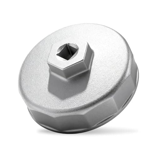 Image of VAGCARS Oil Filter Wrench - 74 mm,14-Flute,3/8-inch Drive - Aluminium Alloy Oil Filter Cap Removal Tool,Compatible with VW,Audi,Mercedes-Benz,Porsche,Ford,Mazda,Mercury,Fits 2.3L/2.5L Engines
