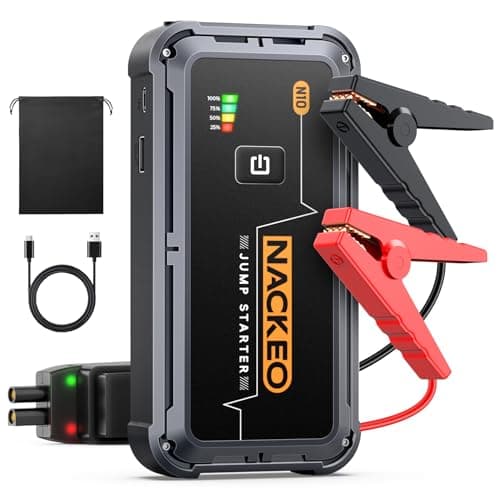 Image of 5000A Jump Starter Power Pack, Car Battery Booster Jump Starter 12V Portable Power Pack (up to 9.0L Gas or 8.5L Diesel Engine), Jump Pack with Jump Leads, Fast Charge, Lights, Compact