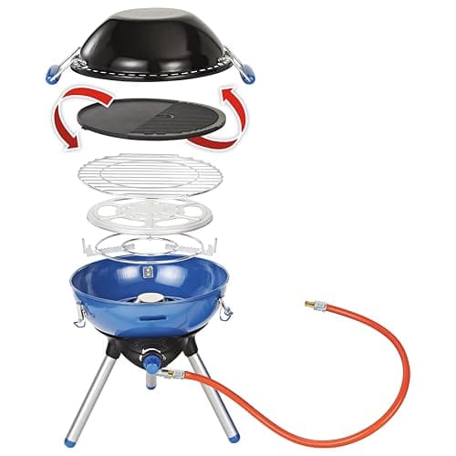 Image of Campingaz Party Grill 400 Camping Stove, All in One portable Camping BBQ, Outdoor Grill and Stove, Small Gas Barbecue 2.000 Watt, Tabletop BBQ