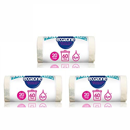 Image of Ecozone Biodegradable Bin Liner 60L. Pack of 3