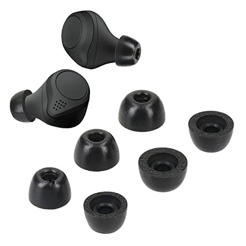 Image of kwmobile Replacement Ear Tips Compatible with Jabra Elite 75t /65t / Active - Set of 6 - Memory Foam Eartips - Black