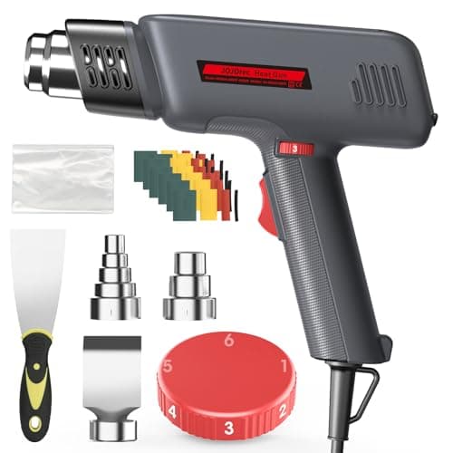 Image of JOJOrec Heat Gun, 2000W Professional Hot Air Gun 50℃- 600℃ Variable Temperature Control (6-Level) with Dual Air Flow Settings, Overload Protection, 1.5s Fast Heating, 6 Accessories for Paint Stripping