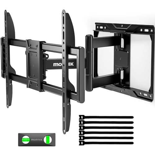 Image of monTEK Full Motion TV Wall Mount for 37-84 Inch TVs, TV Mount Bracket with Articulating Arms, Tool-Free Tilt & Swivel, Extension, Max VESA 600x400mm, Fits 12“/16" Wood Studs, Up to 110lbs, 4X Tested