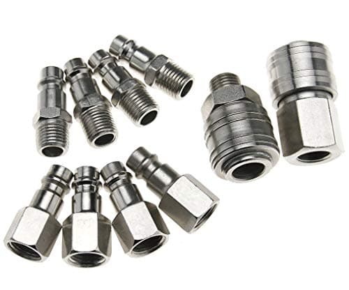 Image of 10PCS Air Line Connectors Euro Airline Hose Compressor Fittings 1/4" BSP Airline Fittings Thread Hose Connector Fittings Set