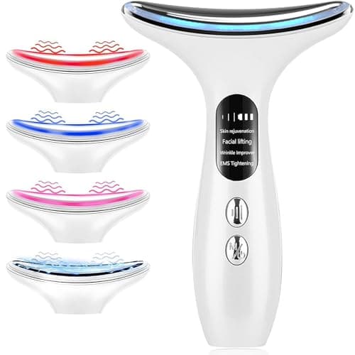 Image of EMS Microcurrent Face Sculptor, 45°C Heated Neck Massager with Red Light Therapy, Sonic Facial Skin Tightening Machine for Puffiness, Fine Lines & Lymphatic Drainage
