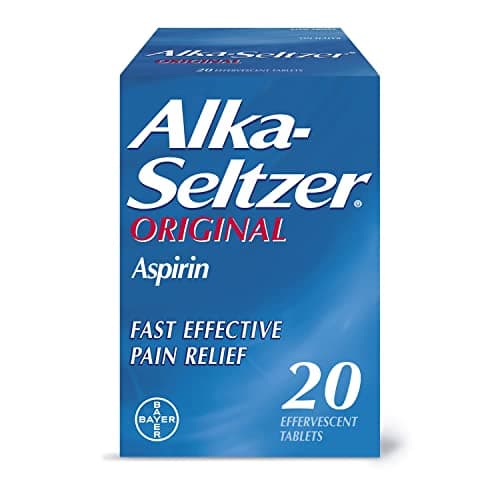 Image of Alka-Seltzer Original Effervescent Tablets with Aspirin, Fast and Effective Pain Relief for Cold and Flu, 1 Pack of 20