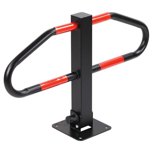 Image of Taylor & Brown Parking Barrier Foldable Robust Steel Post with Integrated Lock 2 Keys Security Bollard for Car Parks, Driveways and Garages, 46 x 18 x 70cm