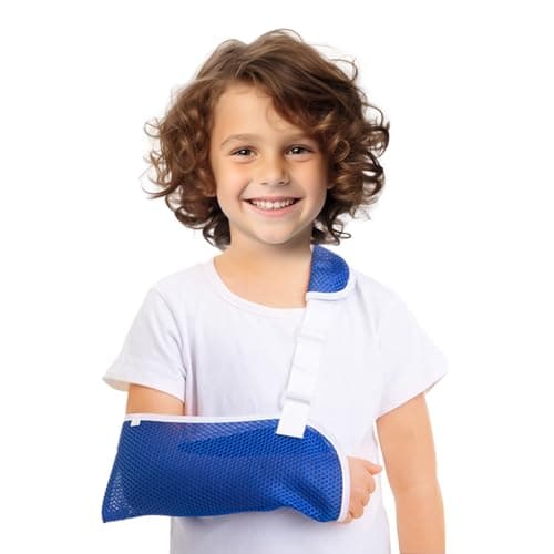 Image of InteDesign Breathable Arm Sling for Kids, Breathable Mesh Adjustable Support Arm Sling for Children, Support Stabiliser for Arms, Wrist, Elbow, Shoulder Injuries (Blue, S)
