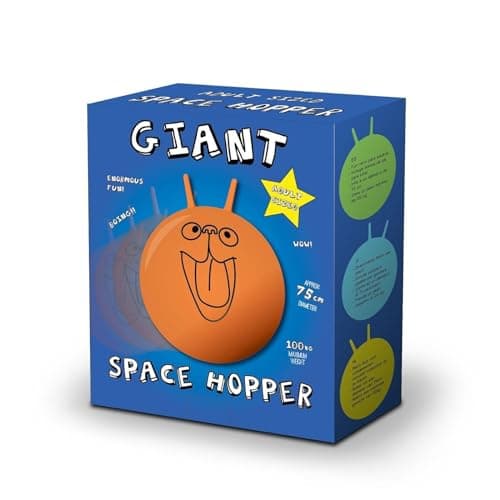 Image of Oliphant Giant Retro Space Hopper for Adults – 75cm Inflatable Bouncing Ball with Foot Pump – Classic Orange Hopper for Fitness & Fun