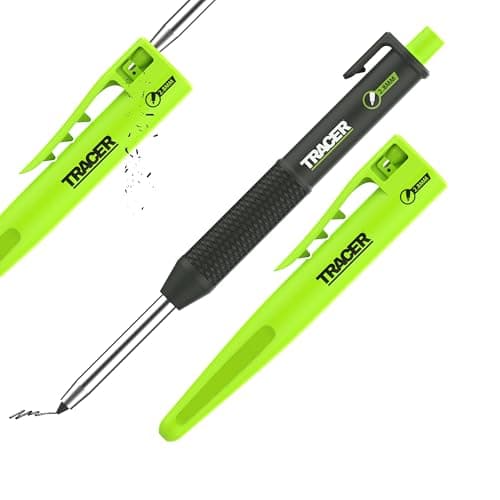 Image of TRACER Pencil 2.0 - Deep Hole Carpenters Pencil with Site Holster – 2.8mm Precision Lead. Work Pencil for Builders, Joiners & Construction Marking