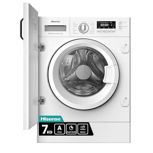 Image of Hisense 3 Series WF3M741BWI Intergrated 7 KG Front Load Washing Machine - Durable Inverter | Quick Wash Baby Care | Wool - 14 Washing Programs 1400 RPM White- Energy Rating A