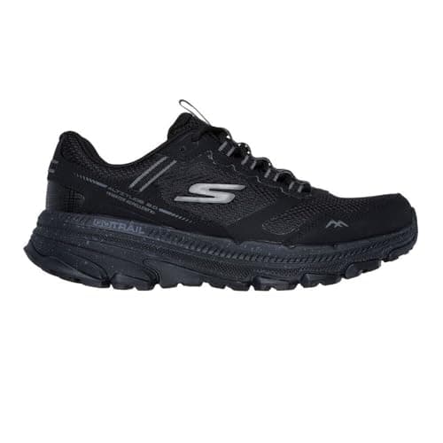 Image of Skechers Women's Go Run Trail Altitude 2.0 Ravine Trekking Low Cut Shoes, Black Leather/Black Trim, 6 UK