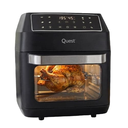 Image of Quest 12L Air Fryer Oven with Rotisserie | Large Air Fryer, 10 Presets, Touch Screen & Viewing Window | 1700W, 60°C–200°C