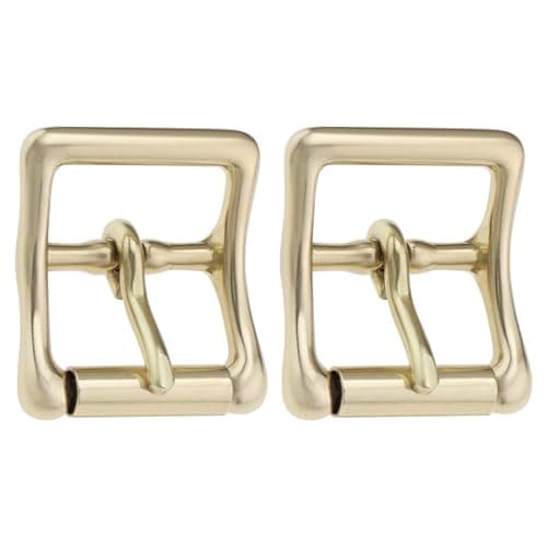 Image of The Lord of the Tools 2 Pcs 25mm Solid Brass Hobble Roller Buckles Square Buckles Belt Strap Buckles Replacement Part Suitable for Belt Strap Boots Bags and DIY Leather Craft