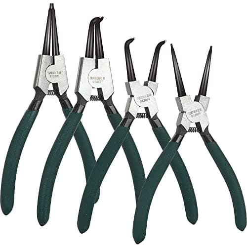Image of ASelected Circlip Pliers, Set of 4 Snap Ring Pliers Set, 7inch Internal & External Straight & Bent Tip Circlip Pliers, Heavy Duty Snap Ring Pliers Set with Durable Springs and Soft Handles