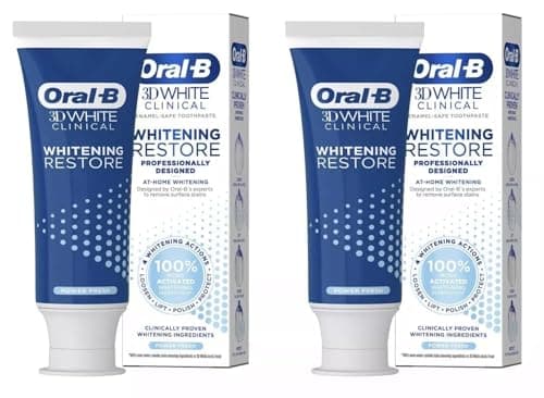 Image of Oral-B 3D White Clinical Whitening Restore Toothpaste, Remove Surface Stains, Enamel-Safe Whitening Toothpaste, 70ml (Pack of 2)