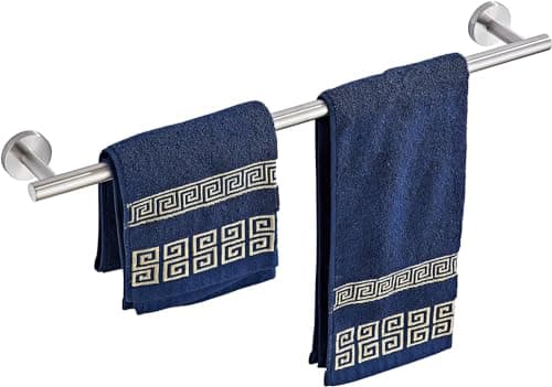 Image of YUET Towel Rail 60CM Brushed Finish Hand Towel Holder Bar Bathroom Holders For Bathrooms Kitchen Dish Cloths Hanger 304 Stainless Steel RUSTPROOF Wall Mounted 24'' Silver