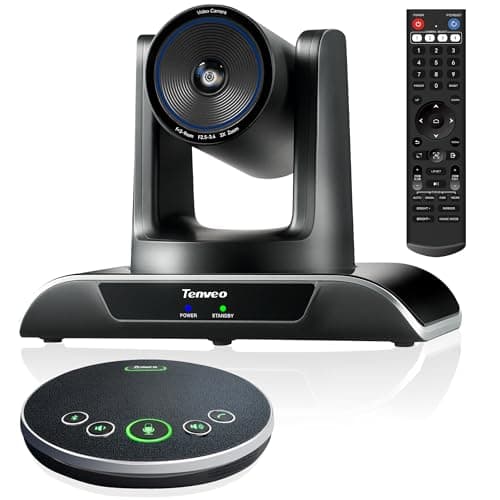 Image of Tenveo AI Tracking Video Conferencing System, 1080P 60FPS 3X Optical Zoom USB3.0 HDMI PTZ Camera with Bluetooth Speakerphone, 93° Wide Angle Webcam for Teams, Zoom, Meeting, Church Services, OBS