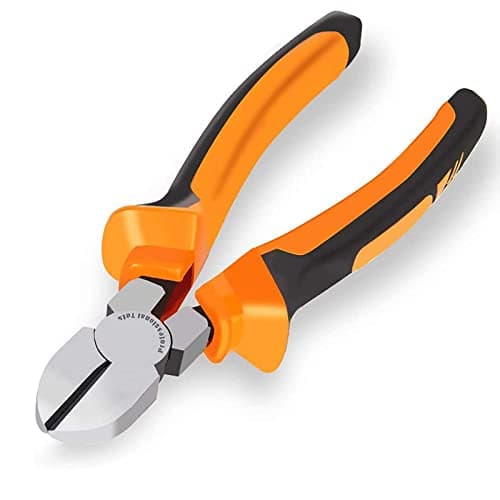 Image of BOENFU 6 Inches Craft Wire Cutters Heavy Duty Chicken Wire Cutters Diagonal Cutting Pliers Faux Flowers Wire Clippers, Orange