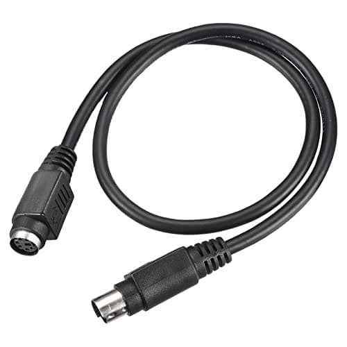 Image of sourcing map PS/2 Mouse and Keyboard Extension Cable 6 Pin 1.64 Feet Male to Female for PC,Black