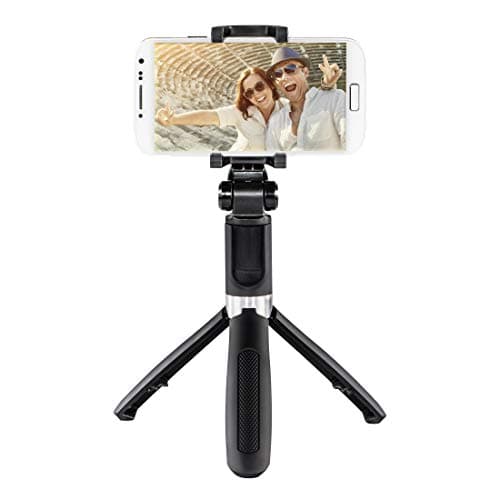Image of Hama Selfie Stick With Bluetooth Shutter Phone Holder - Extendable Telescopic Pole up to 57 cm, Compact With Tripod, Usable as Table and Travel Tripod - Black